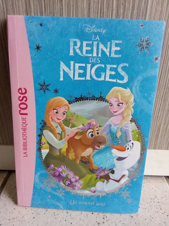 Livre roman bibliothèque rose disney la reine des neiges un nouvel ami,   numéro  1