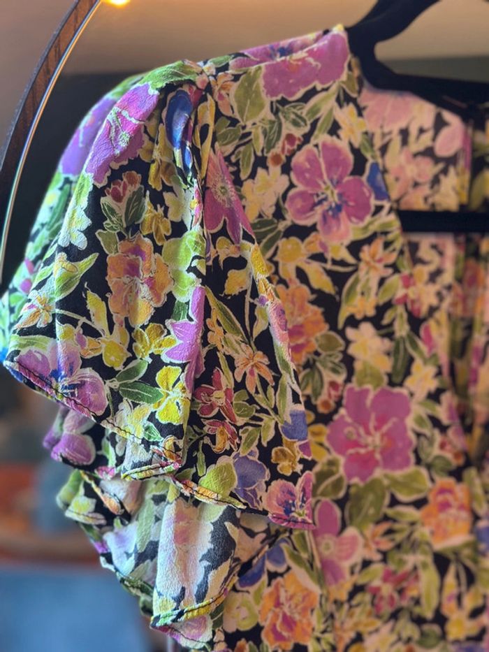 Combinaison fluide à fleurs multicolores Zara taille XS - photo numéro 3