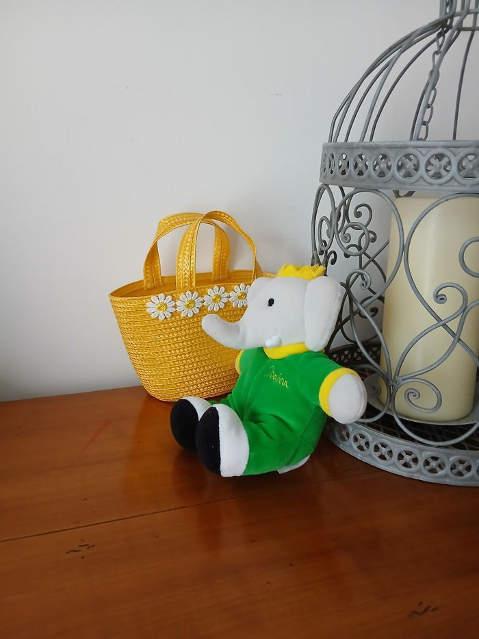 Doudou-Peluche Babar avec grelot *18 cm - photo numéro 3