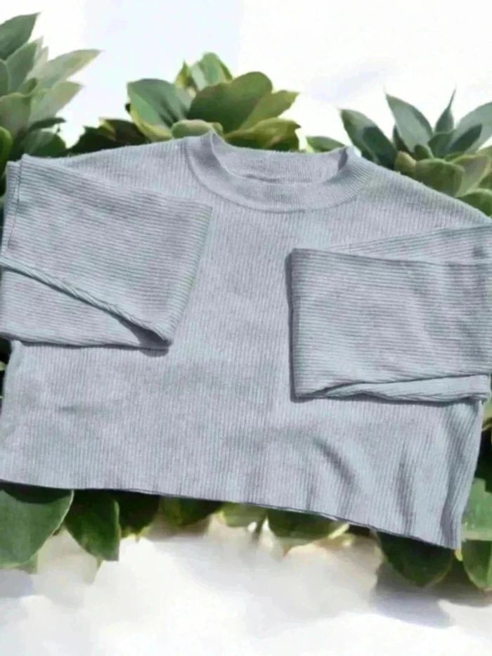 Pull court blanc côtelé 🌹36 🌹 bershka