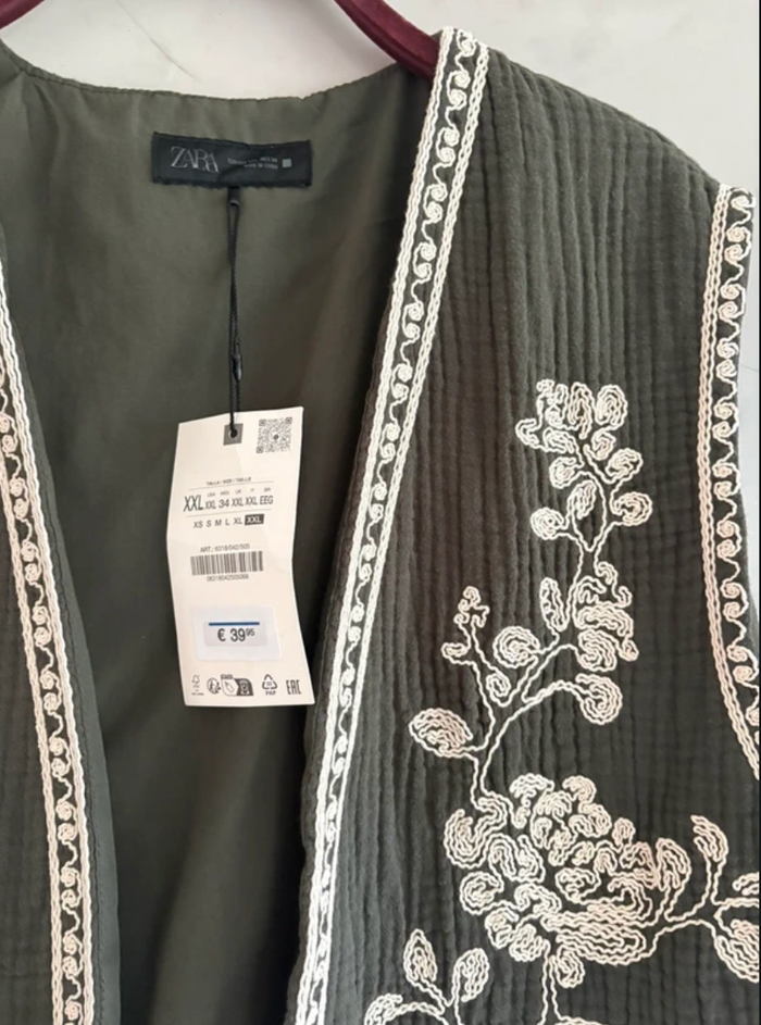 Veste sans manches Kaki / Zara Taille XXL NEUF - photo numéro 2