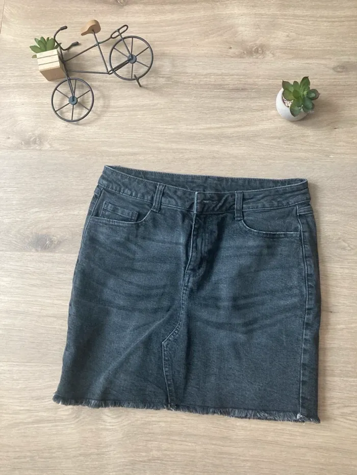 Jupe en jean grise