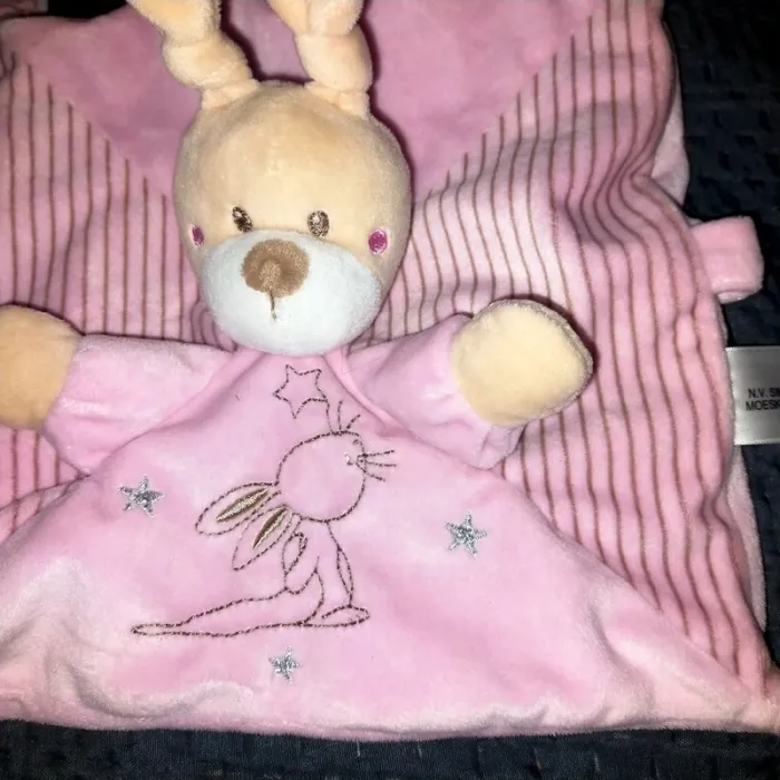 Doudou plat lapin rose, lapin étoile brodé Simba Toys - photo numéro 2