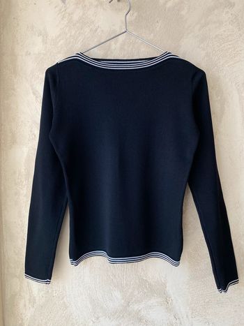 Pull noir col bateau vintage Moda Piu 34/36