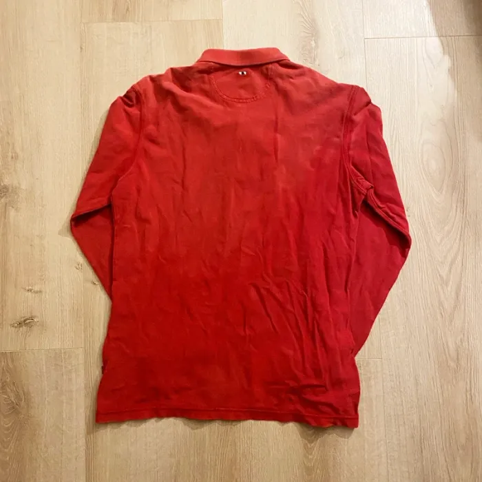 Napapijri Outdoor Clothing Polo Col V Rouge Homme Exclusive Collection Y2K (Taille M) - photo numéro 7