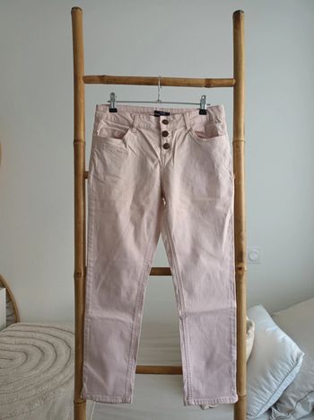 Pantalon rose boutons Slim Fit 38