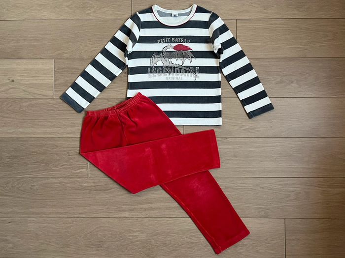 Pyjama chaud en velours collection Noël Petit bateau T-8 ans - photo numéro 3