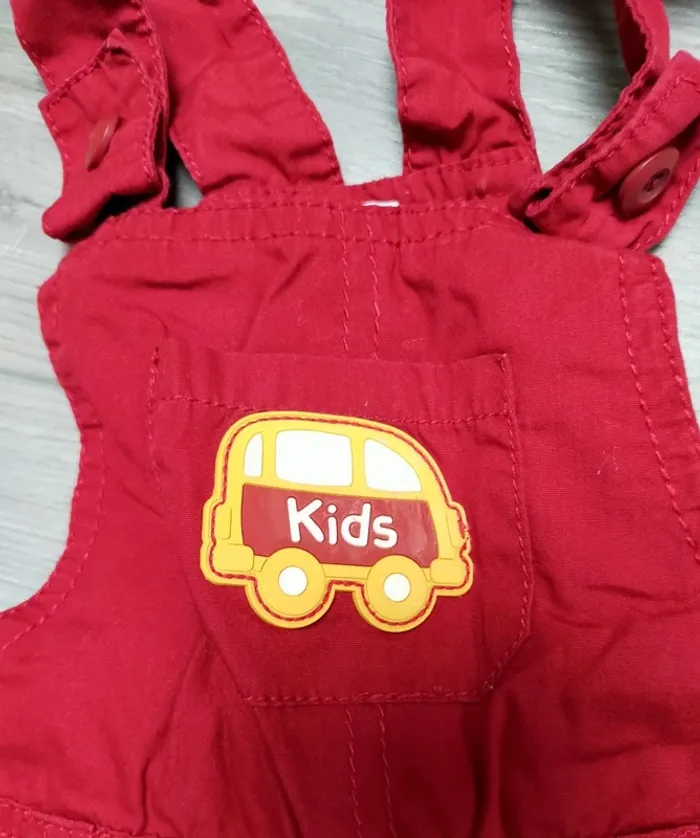 Salopette rouge voiture et chemise manches courtes garçon 23 mois Plus - photo numéro 5