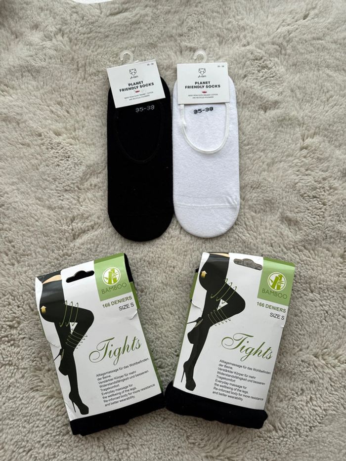 🧦Lot 2 collants bamboo - hiver - taille S- Lot Socks- T35 a 38- neuf avec étiquette - photo numéro 2