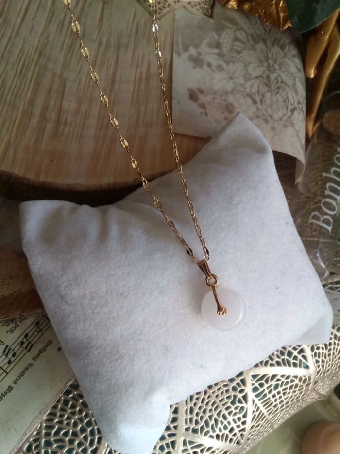 Collier jade blanc - photo numéro 2