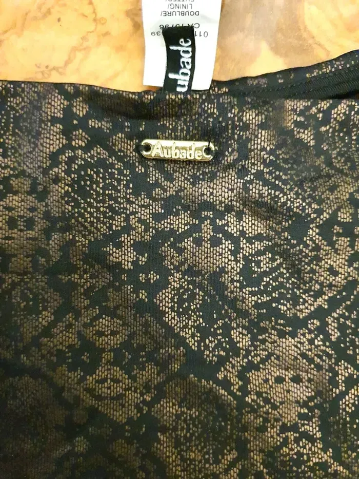 Ensemble Neuf Aubade Push up maillot de bain noir et doré taille XS - photo numéro 5