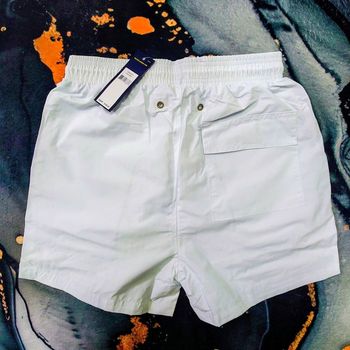 Short de plage homme - Taille M - Blanc logo brodé noir - Neuf