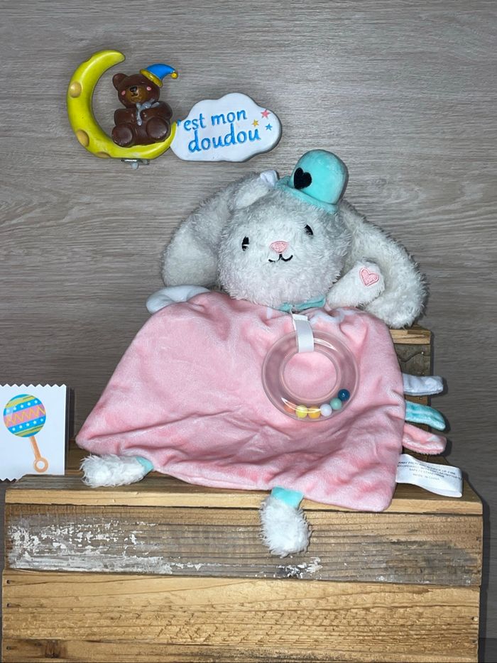 SOL193 doudou lapin 🐰 coton bébé