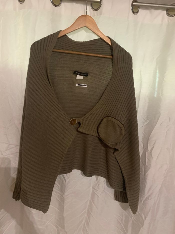 Cardigan grosse maille original La fée maraboutée taille XL kaki très bon état - photo numéro 2