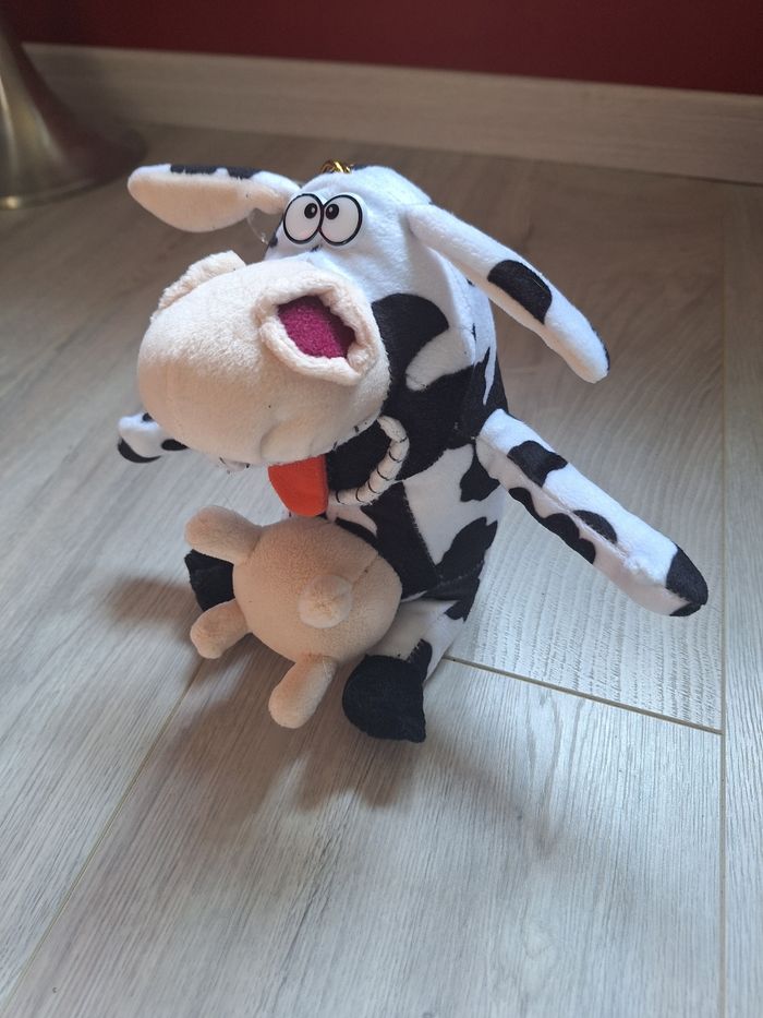 Peluche vache à ventouse