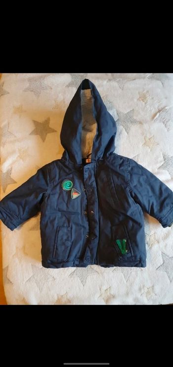 Manteau à capuche hiver bleu garcon