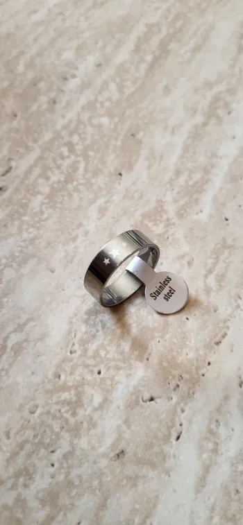 Bague inox étoiles - Acier inoxydable – Taille 21 - Argent - Neuf sans étiquette