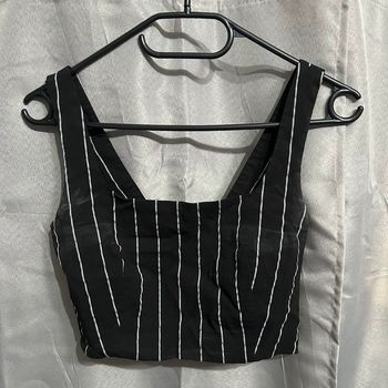 Crop top noir rayé, H&M - 38/M