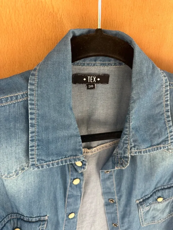 Chemise denim bleu jean - photo numéro 2