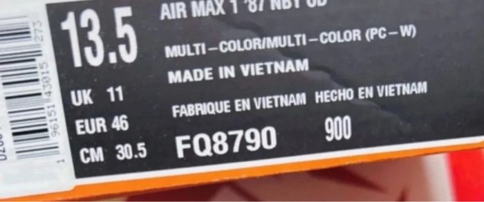 Nike Air Max 1 NBY Nike By You 2024 Air Astro Libra Black/Cream Taille 46 - photo numéro 7