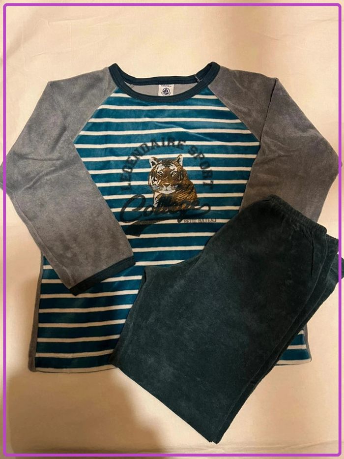 Pyjama deux pièces petit bateau velours