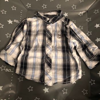 Chemise à carreaux kiabi 3 mois bleu et blanche en très bon état