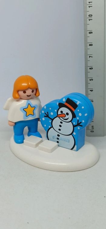 Fille enfant ange avec ailes et bonhomme de neige playmobil 123