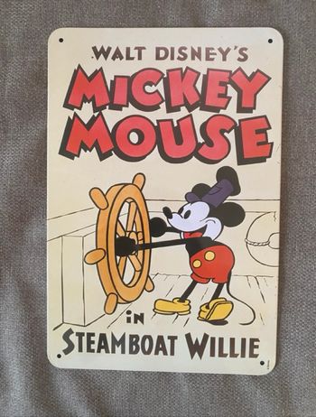 Plaque métallique Mickey Steamboat Willie