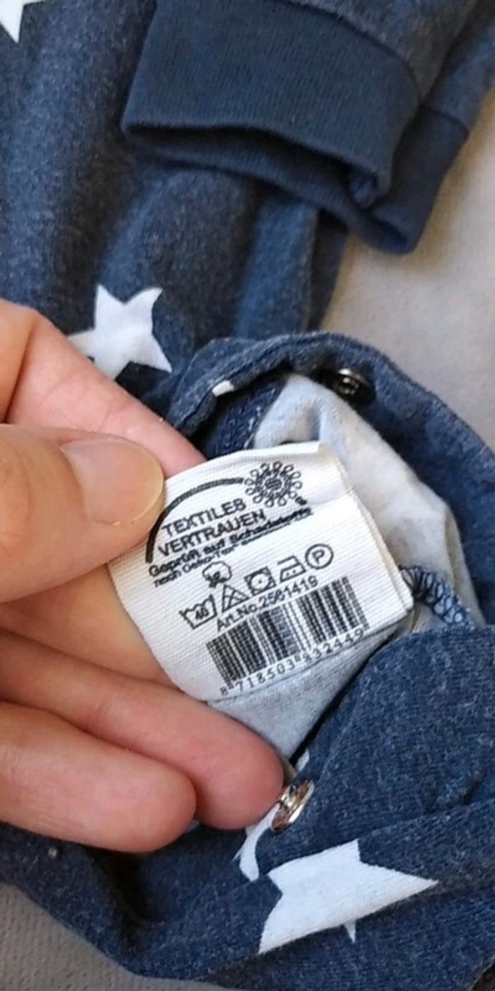 Pyjama grenouillère sans pieds combinaison léger été Mixte 3/6 mois étoiles - photo numéro 9