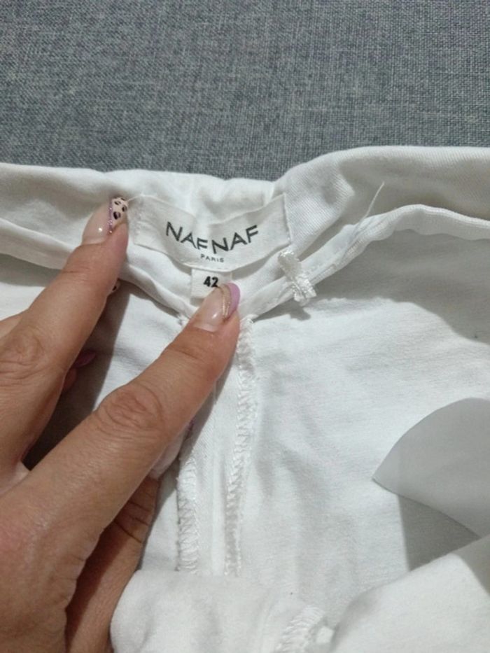 C61 pantalon blanc NafNaf 42 - photo numéro 3