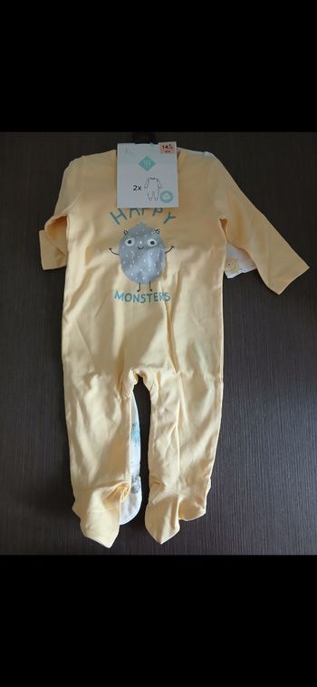 Lot 2 pyjamas garçon en coton 67 cm 6 mois