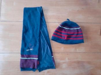 Ensemble marin bonnet et écharpe 6-12 mois P’tit Bisou