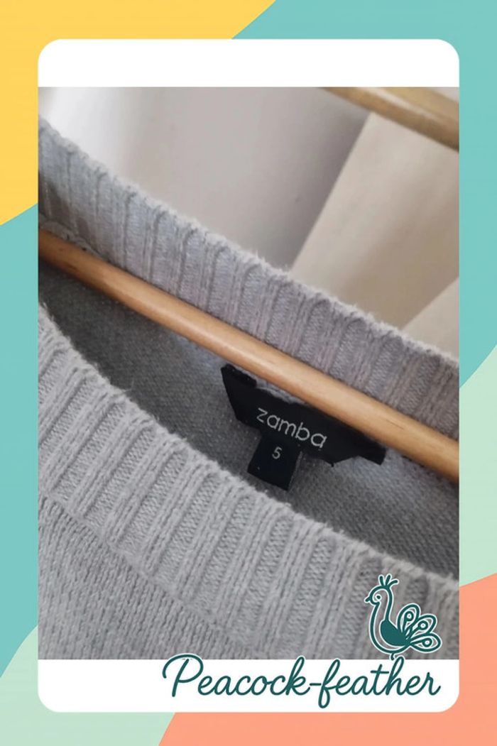 Pull gris 3/4 samba T5 - photo numéro 8