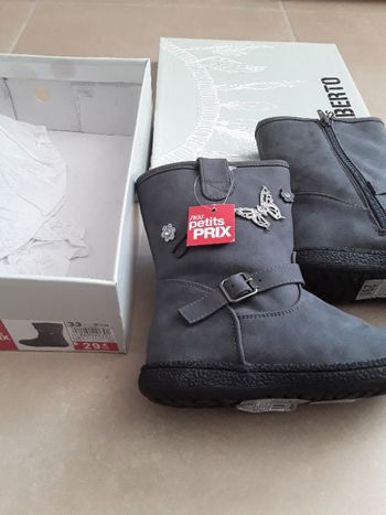 Bottines grises avec papillon fille 33 MISS LIBERTO NEUVES