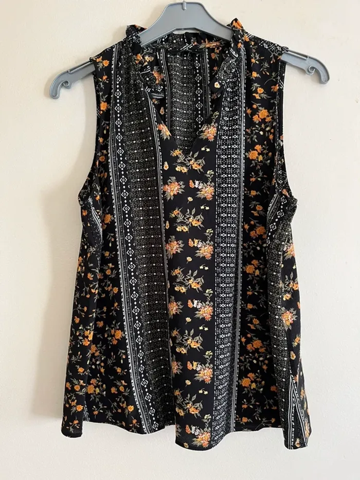 Blouse noir à motif