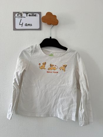 Tee shirt manches longues roi lion - taille4 ans