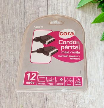 🪴 Cordon péritel "mâle" - 1,2m - Cora - Neuf 🪴