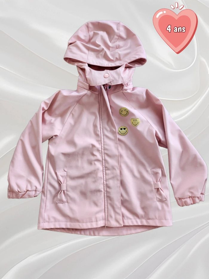 Veste coupe-vent imperméable rose fille 4 ans