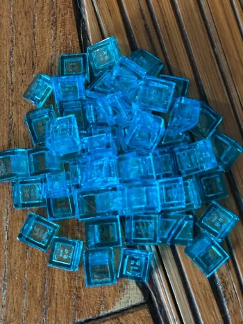 50 Lego Slope 30 1 x 1 x 2/3 ref 54200 trans Light Blue