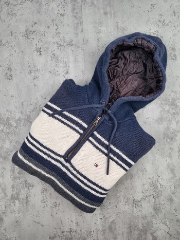 Pull 1/4 zip à capuche Tommy Hilfiger – Taille M Hommes (mesures en photos)
