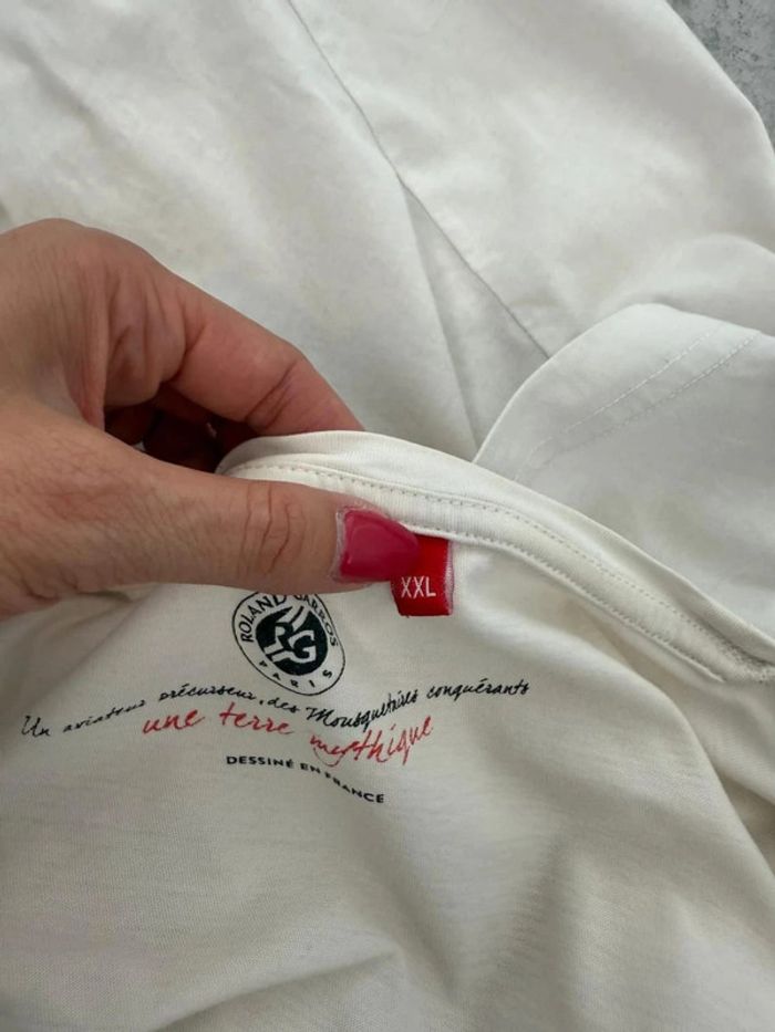T-shirt Roland Garros homme blanc taille XXL - photo numéro 4