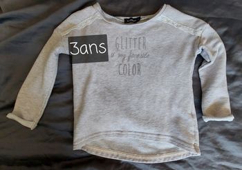 Sweat gris dentelle