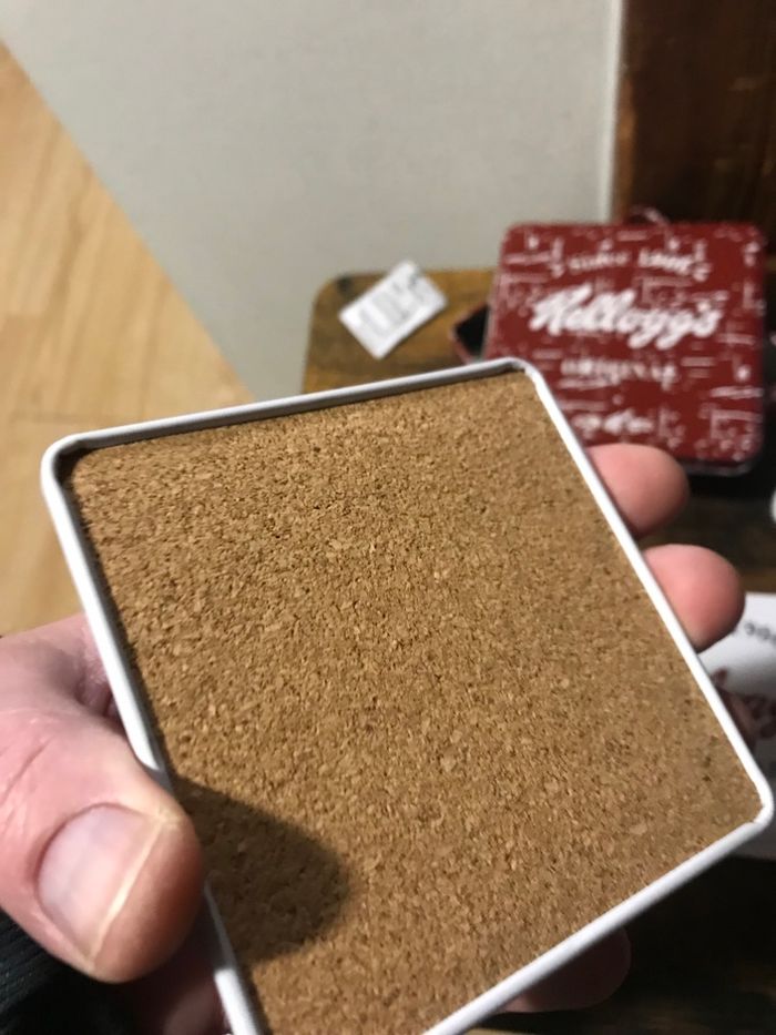 6 sous verres en métal et liège Kelloggs Original vintage - photo numéro 3