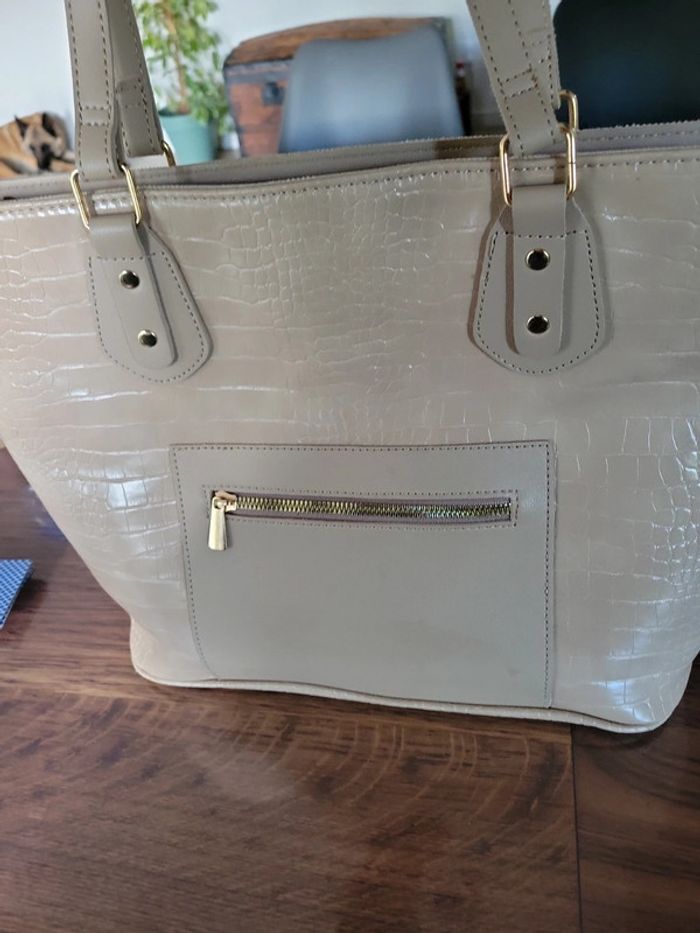 Sac à main cabas femme biege - photo numéro 2