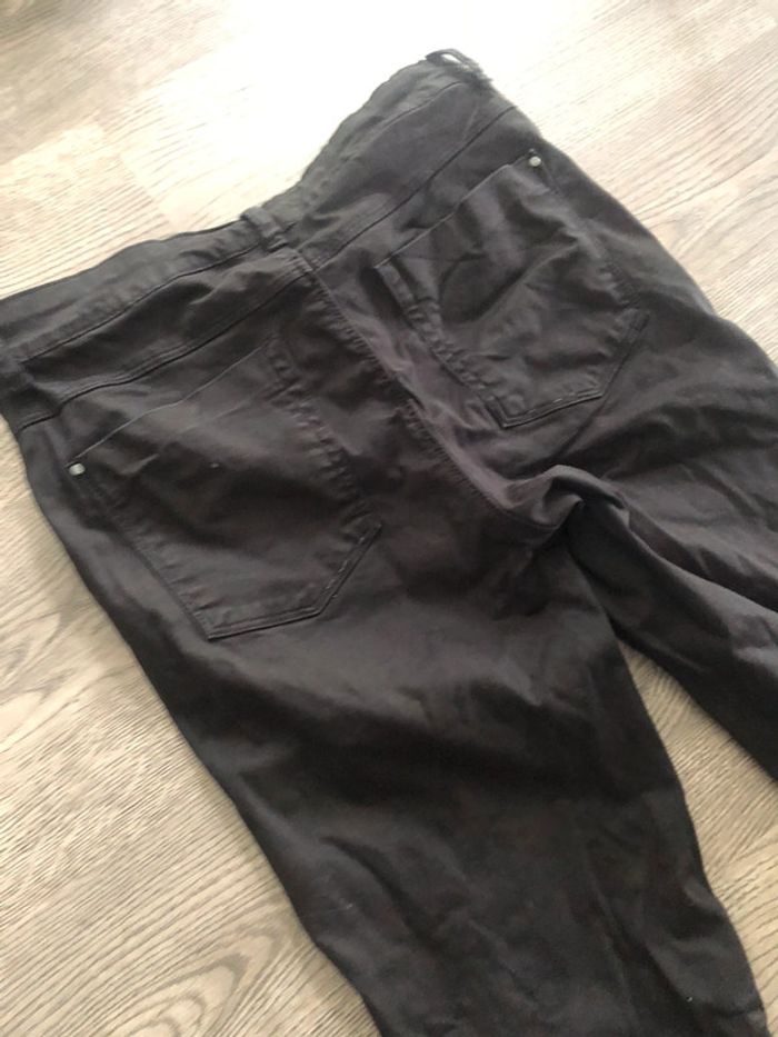 Slim noir bi matière Zara plusieurs zip - photo numéro 9