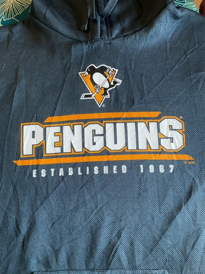 Sweat à capuche gris foncé pour homme NHL Pittsburgh Penguins taille S 469 - photo numéro 3