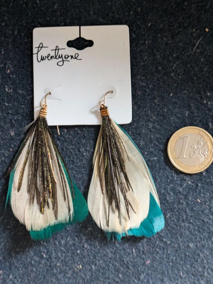 Boucles d'oreilles plumes - photo numéro 2