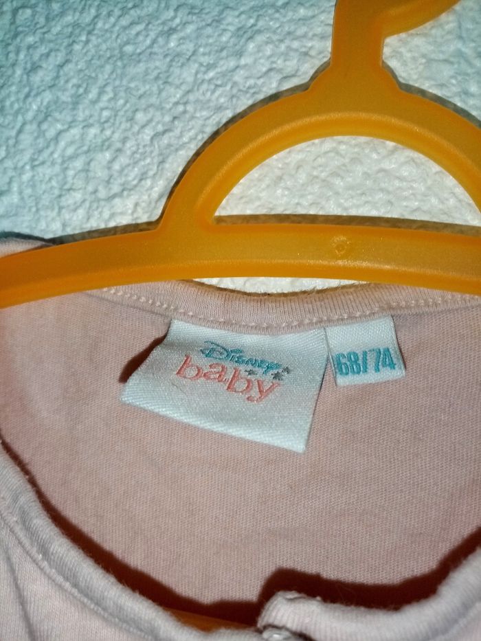 9/12 mois Disney Tee-shirt rose pale imprimé "petite biche et lapin" toutes saisons /Excellent état - photo numéro 9