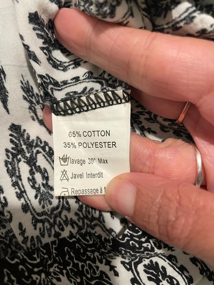 Robe tunique sans manche blanc à motifs noir kaylla taille 38 - photo numéro 8