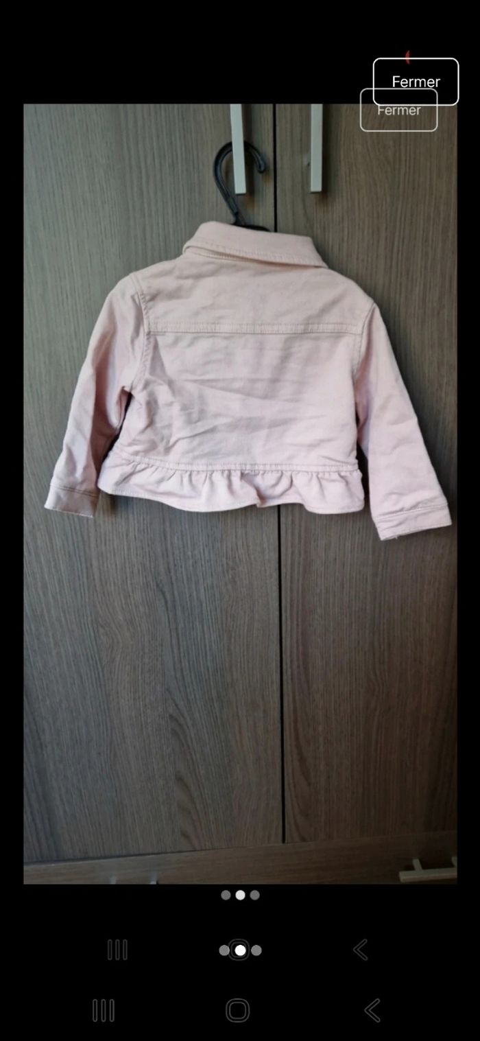 Veste en jean fille rose 12m - photo numéro 2